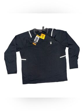Spyder Black Long-Sleeve Performance Top with White Reflective Accents #138